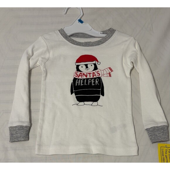 Carter’s 24M Pajama Set Penguin “Santa’s Helper” Christmas Kids Holidays Gifts - Picture 10 of 10
